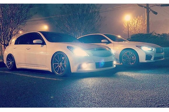 My car next to my wife’s Q50