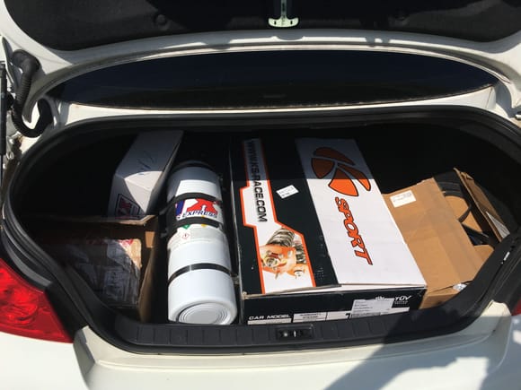 Trunk full of go fast parts... bit the bullet. Car was dropped off yesterday.