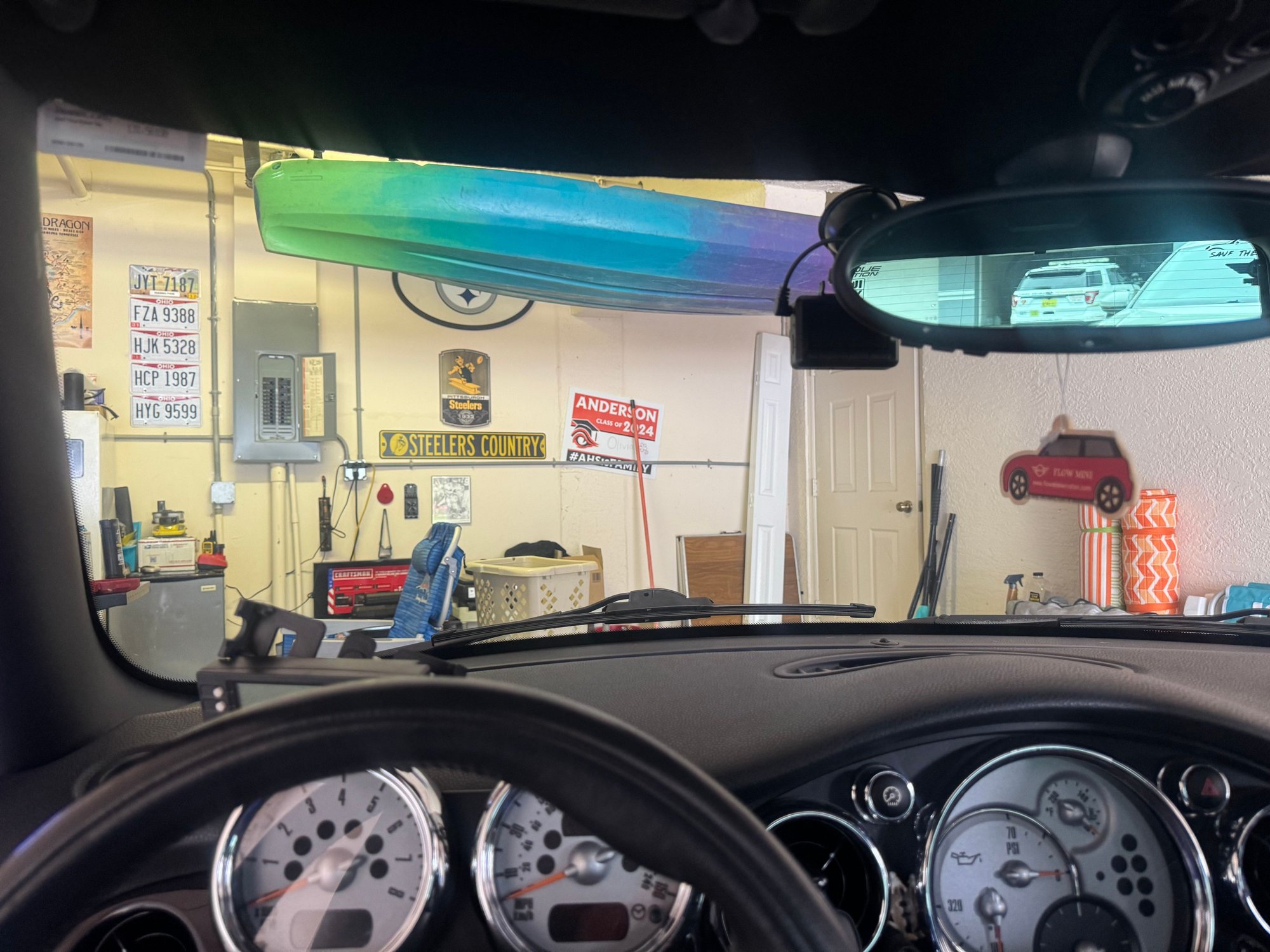 From driver seat front cam