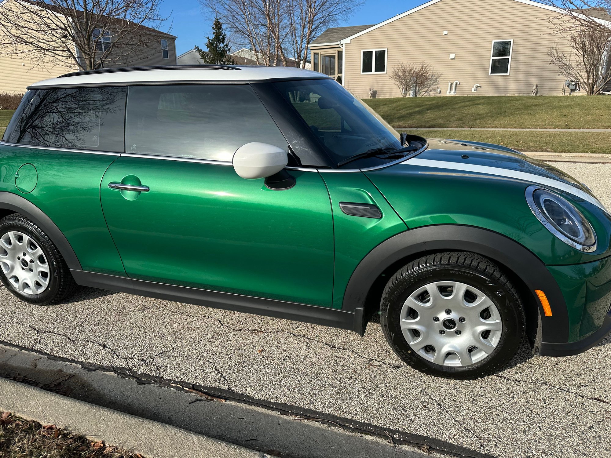 2024 Mini F56: Mini Hatch/Hardtop - 2024 Mini Cooper Hardtop 3-door 6spd - Green on Tan with Low Miles! - Used - VIN WMW33DH08R2U53099 - 12,900 Miles - 3 cyl - 2WD - Manual - Hatchback - Other - Madison, WI 53705, United States