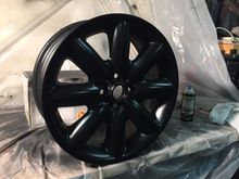 Refinishing the wheels. Lots of road rash but good as new now.