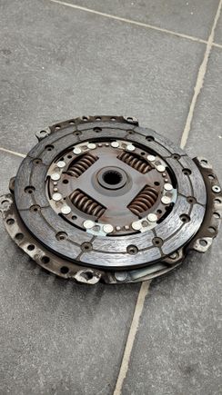 Clutch out of the car, did look rather good and didn't need replacing but I'll do so "while I'm in there"