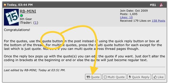 Quote and multi quote buttons. 