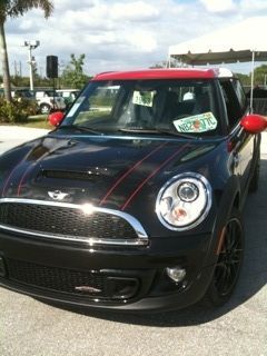 JCW red roof and bonnet pinstripes