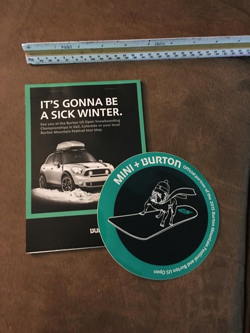 Miscellaneous - MINI DEALER MEMORABILIA AND MARKETING Materials -GOODWOOD Ed, BURTON U.S. OPEN DECALS - New - All Years Mini All Models - Rochester, MA 02739, United States