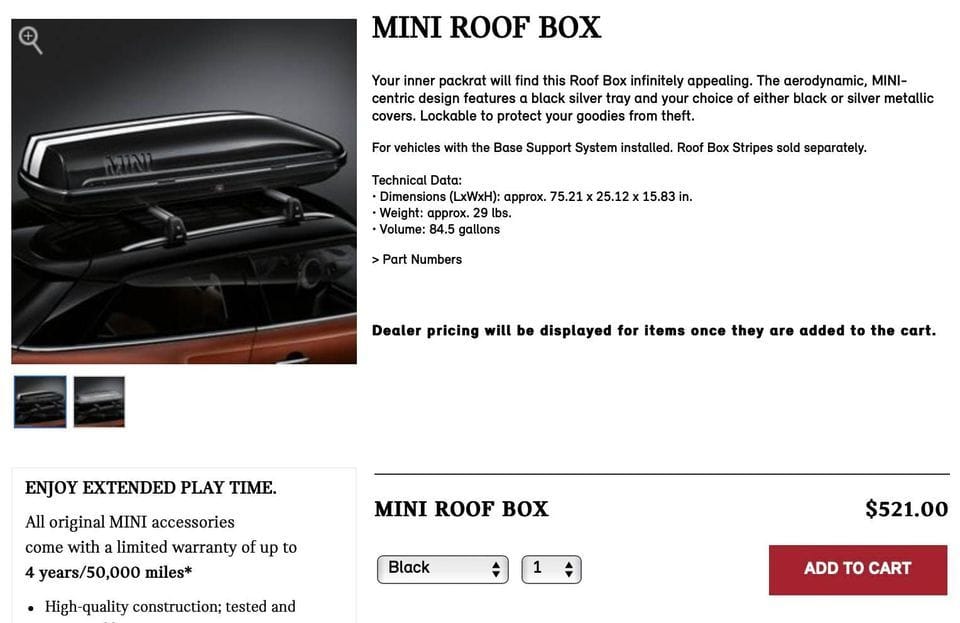 Accessories - Mini Countryman Roof Rack + Roof Box / Car Top Carrier - Used - 2011 to 2016 Mini Cooper Countryman - Sebastopol, CA 95472, United States