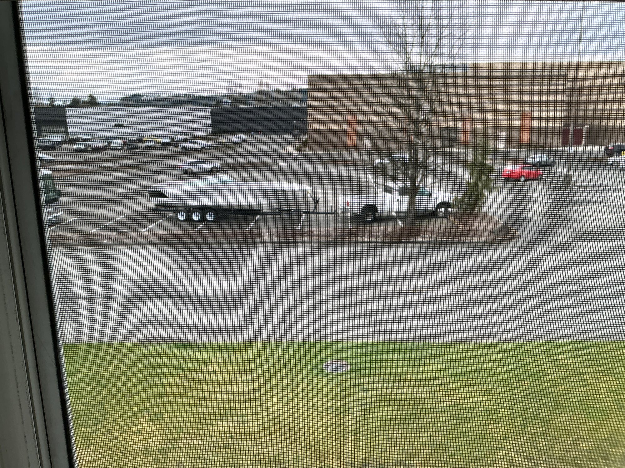 In hotel parking lot