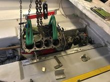 this is better picture showing crash gear box and drop box before going out transom to arneson drive