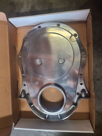 Bbc aluminum timing cover for cam button also have cam button for it new $50.00