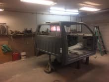 cab completely sprayed in primer