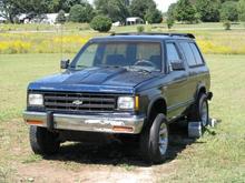 88 S-10 blazer that I am doing a  2 wheel drive and V8 swap on for my son