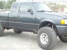 if you can see, here in Mexicali, Baja, Mexico, we used to put in our Rangers Fox, suspension, with towers and reseivor, here we have the most agressive terrain, and streets, hahaha. ´04 xlt on 33´s