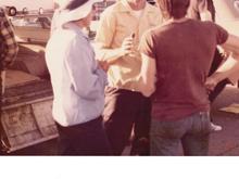 John Thorp in the center and Gary Grossenbacher on the right.  Gary was an excellent racer.  He won the 74 Nationals in the Sportsman's class.  He ended up working as a crew chief for Group 44 racing.  I believe that's John Thorp's wife on the left.