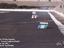 Pitshop Raceway back straight, 1982