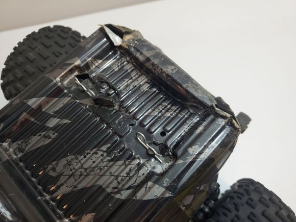 Granite body has some epoxy reinforcement and is a little beat up on the back