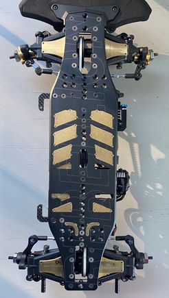 rebellion chassis works great. Need to drill one hole in chassis for rear of motor mount.