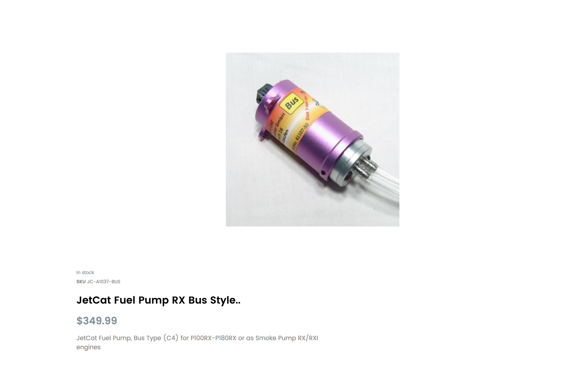 Wanted Jetcat RX style Fuel Pump RCU Forums