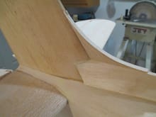 The sides of the dorsal fin have been sheeted using 1/16" balsa and fitted to the fin.  I will use a small amount of filler will to blend it all together after I'm done sanding/shaping. 