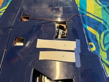 . . .then capturing the place they go through the door surface like this.  Note: they don't go thru the door 90 degrees so the holes get drilled at a slight angle.