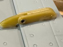 Closeup of hinge epoxied with BVM QT Plus.