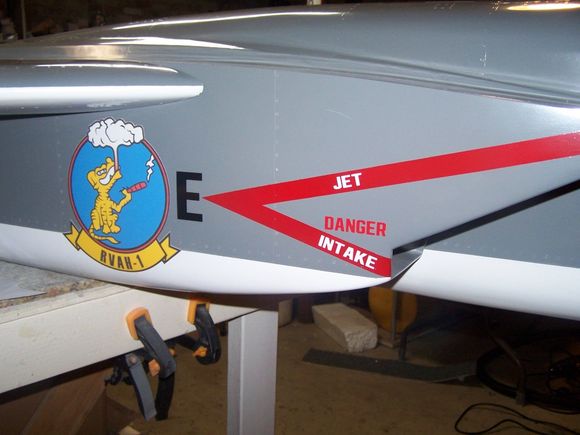 here they are on the plane. I don't know if they are Jet A proof but I am not going to seal them. If they fade or get ruined I will print and cut another set. They were cheap and quick to make.