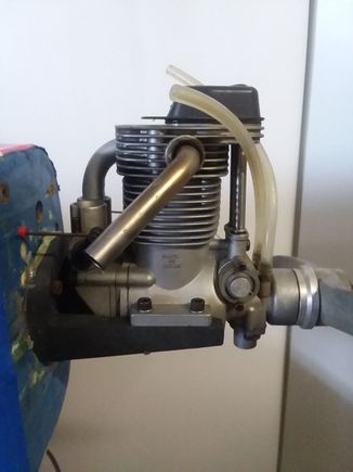 Like new with very little run time, a YS 120 4 cycle with lots of power for your plane with EZ starting too.