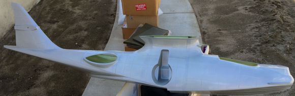 Vacum bag molded fiberglass fuselage.
