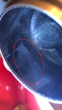 It’s a hairline crack but enough to let oil thru. 