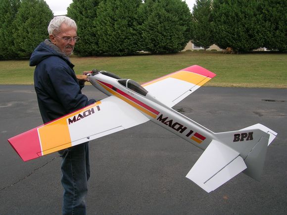 
This is a scratch built Norm Page Mach One, RTF add your Rx. It meets all the requirments of the SPA being a 1971-72 flying plane, but no more glow for me. Has the Rossi blackhead and a Macs muffler. All servos and all ready to fly. $1000.00 