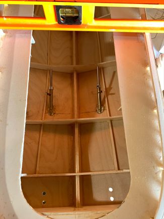 Using hot glue, I tacked the prop shafts at the same length and center width.