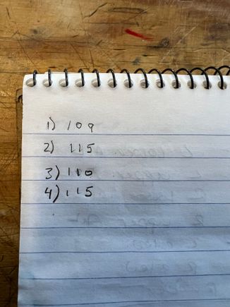 Blade weights in grams.  You can see opposing blades are within a gram of each other.  Good job Sven!
