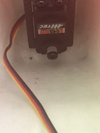 A close up of the clearance in the Nose gear bay