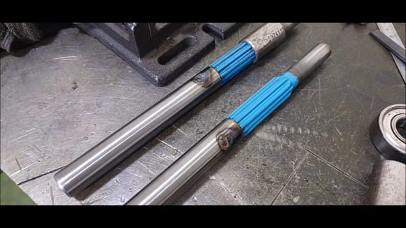 Round bar and welding for cut spline and drive shaft