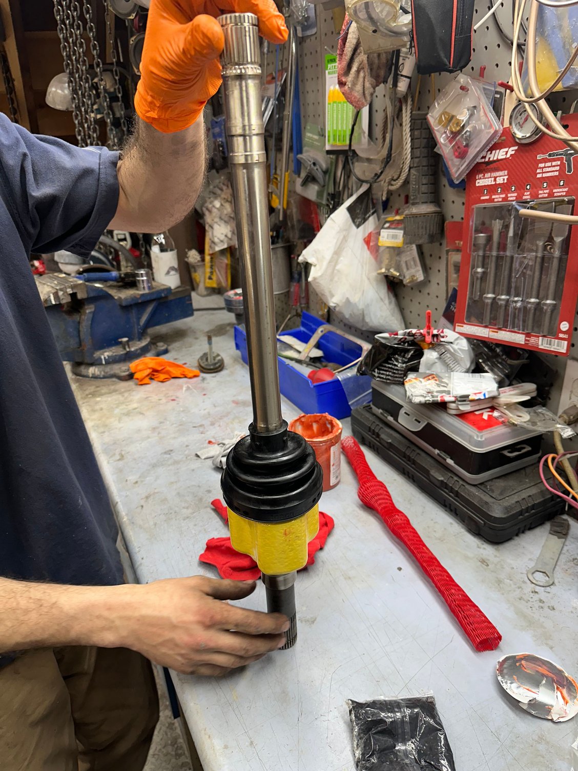 Repacked with Redline CV-2 high moly Grease
