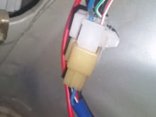 12v fuel pump relay wire to fuel pump positive is wired into the thick blue wire after the connector. This means it is connected to the black with white wire that is 12v correct?
Ground is connected to chassis