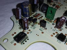 General view of circuit board with IC1.  Note that C3 was replaced, aka the blue Panasonic capacitor.