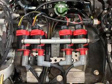 Radium engineering fuel components. I’ve installed 2x injector dynamics 1050x and 2x 1700 injectors. A set of Msd d585 ls coils. Started laying out the engine harness and body harness aswell