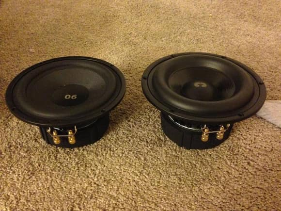 Front 6.7" Woofer on LEFT to be mounted in Doors vs. 6.7" Subwoofer.