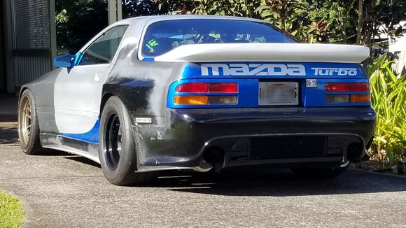 Teaser of the new tires and wing. The brand new laid drag strip is opening soon. Hoping I can get a few test hits before paint and the rear diff let's go. 