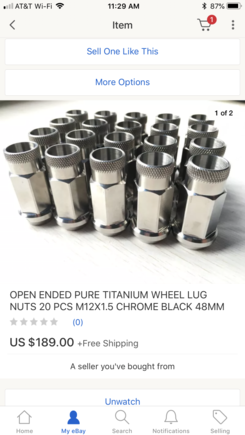 Titanium Lig nuts. Lighter, stronger, won’t rust. Keeps with my Titanium hardware replacement. 