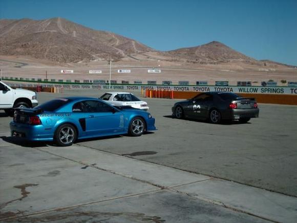 Track testing Mustangs and a Pro 7 1st gen