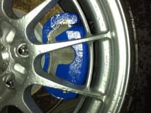 Blue Duplicolor painted calipers