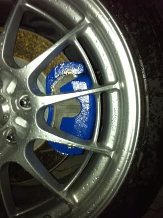 Blue Duplicolor painted calipers