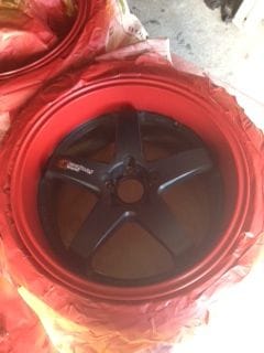 wheels getting painted