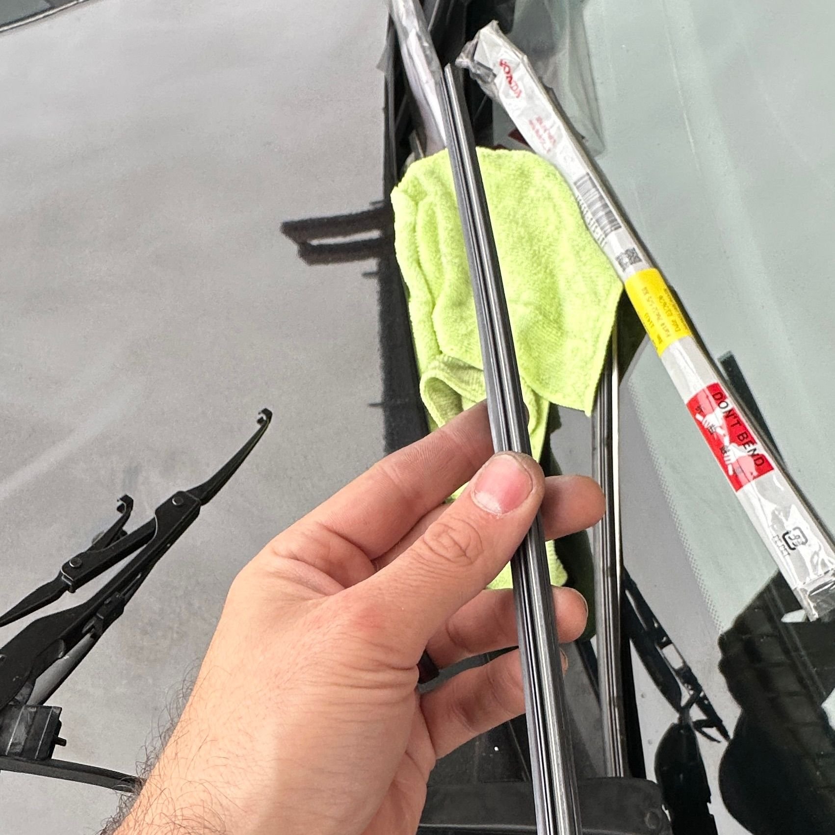 You will want to stick it into the top groove. Its pretty easy to do. 