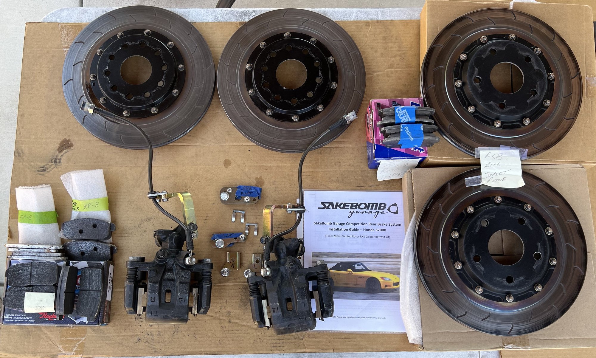 Brakes - FS: SBG AP 4-pistonBBK & RX8 rear complete brake system upgrade (Very Good Condition) - Used - 1999 to 2003 Honda S2000 - San Jose, CA 95123, United States