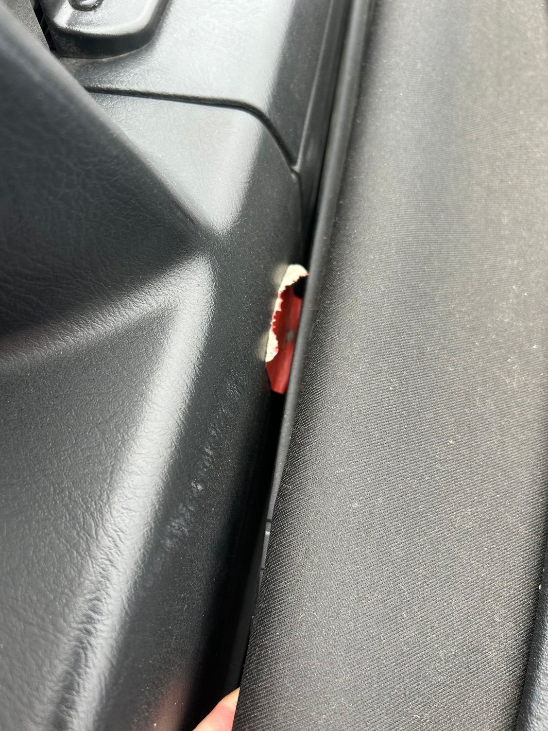 I had previously used a piece of tape to keep the glass from hitting the bolt
