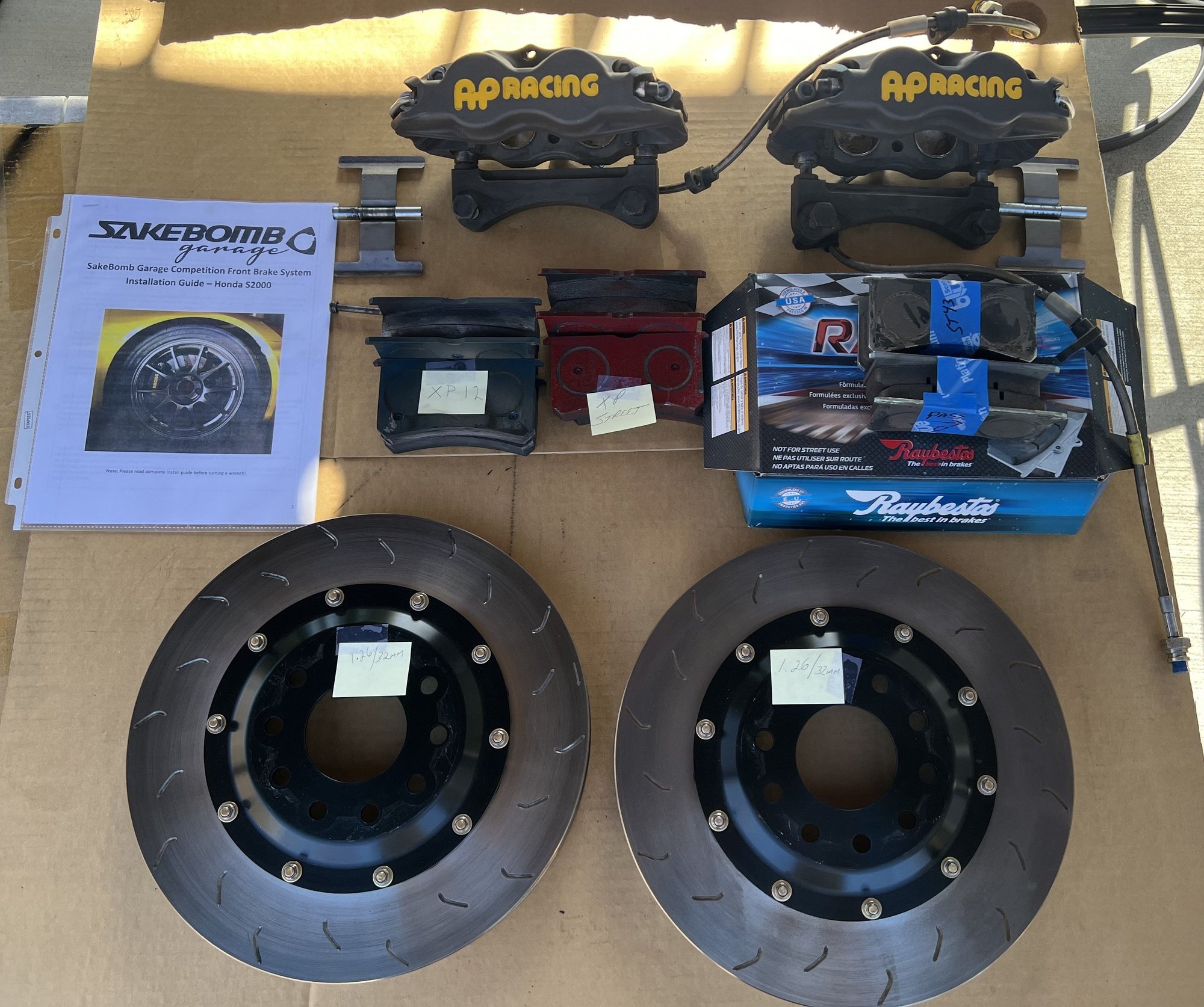 Brakes - FS: SBG AP 4-pistonBBK & RX8 rear complete brake system upgrade (Very Good Condition) - Used - 1999 to 2003 Honda S2000 - San Jose, CA 95123, United States