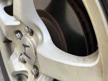 Rotors even look darker, like there is a good amount of pad material on there