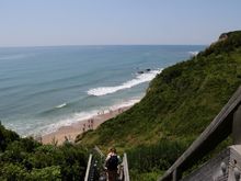 Many steps Down AND up to get to this beach